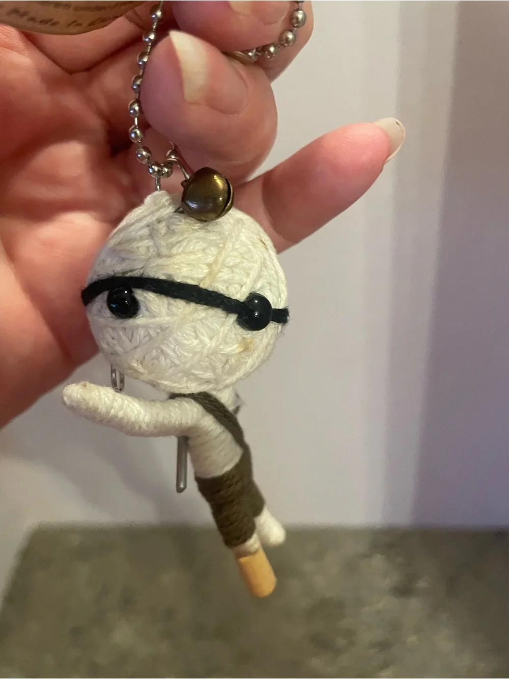 Vintage Voo Doo Friends Voodoo Doll Keychain Yarn Mummy Genuine Tagged